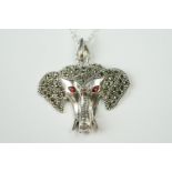 Silver Elephant style Pendant necklace