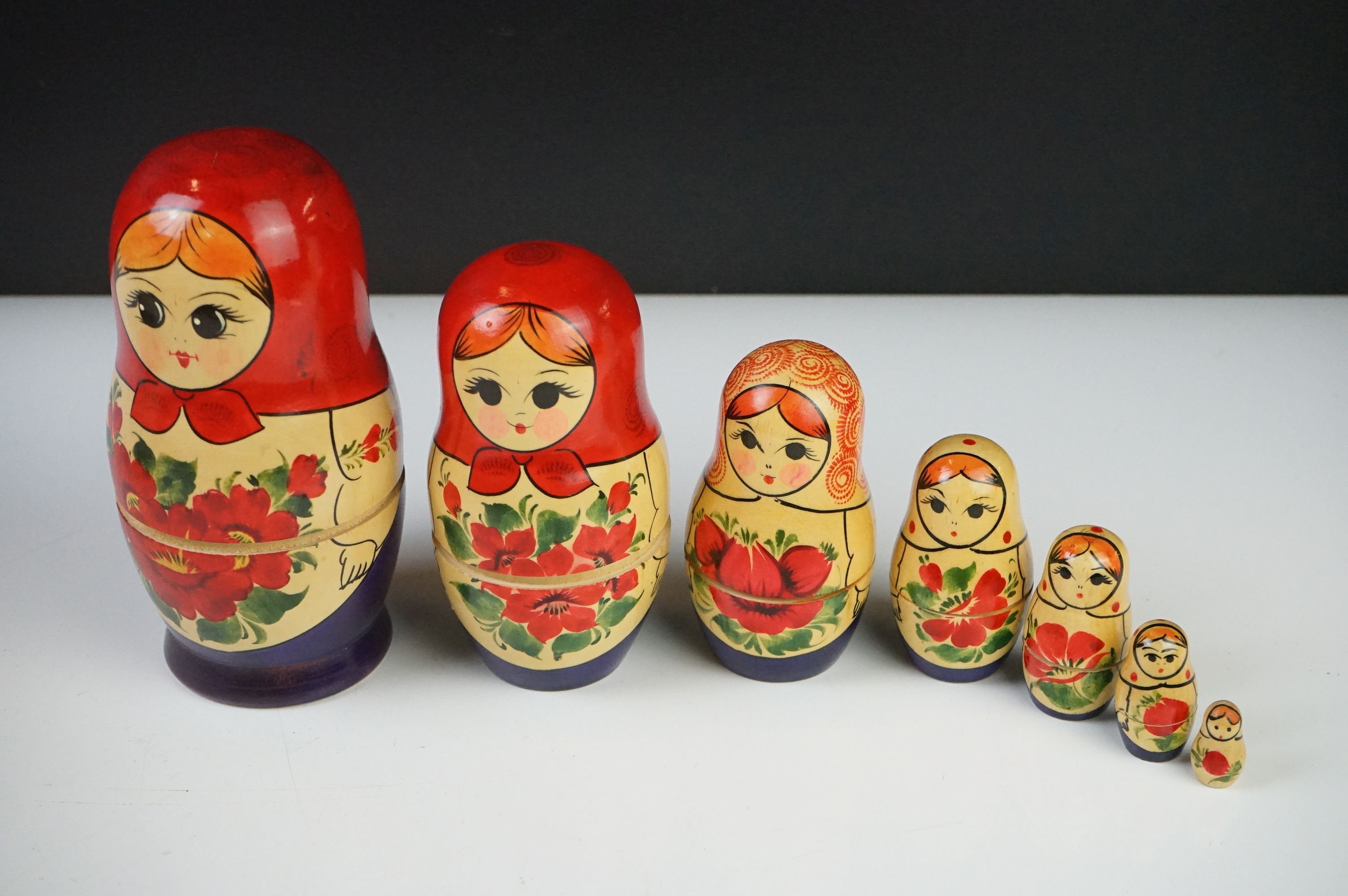 Japanese Satsuma style Vase, 23cm high together with a Stack of Wooden Russian style Dolls - Image 2 of 16