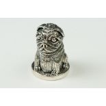 Silver Dog Thimble