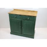 Pine Painted Kitchen Base with Two Drawers over Two Doors, 92cm wide x 92cm high