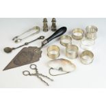 A group of mixed collectables to include a fully hallmarked sterling silver pair of sugar nips, a