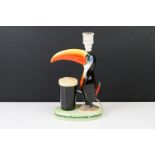 Advertising - Carlton Ware Guinness toucan ceramic table lamp, motto reads 'How Grand To Be a Toucan