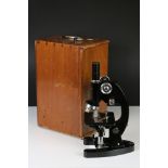 Early to Mid 20th century Cooke, Troughton & Simms Ltd Black and Chrome Microscope, model no.
