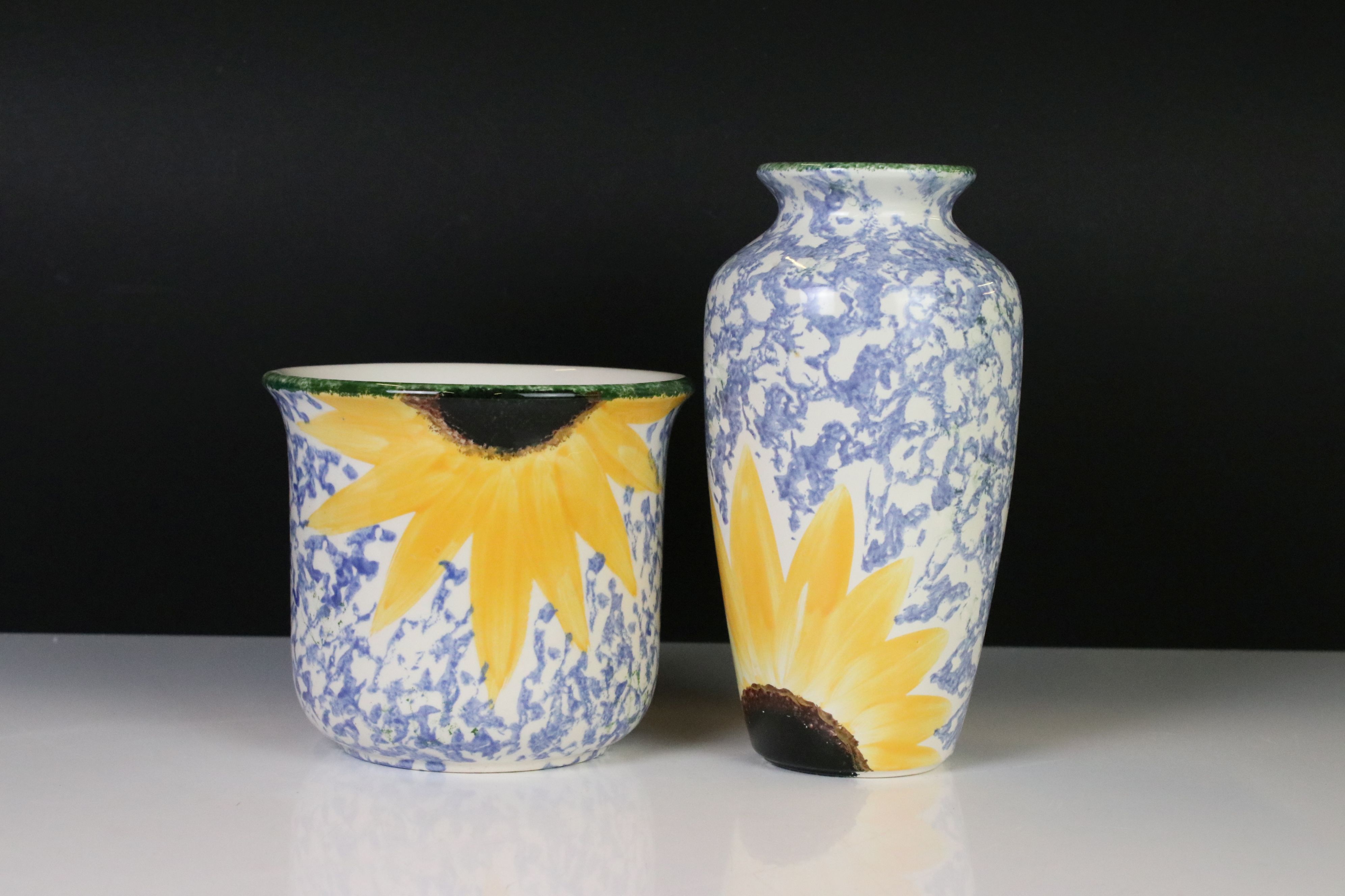 Collection of Poole Pottery ' Vincent Sunflower ' Kitchen ware including 2 lidded storage jars, - Image 6 of 14