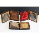 A collection of three 19th century Daguerreotype portrait photographs within original folding cases.