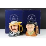 Two Royal Doulton Large Character Jugs including Golfer D6623 and Veteran Motorist D6633, both