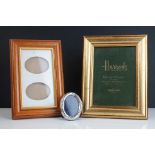 Silver Hallmarked Framed Oval Photograph Frame with easel back together with Two Photograph Frames