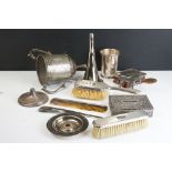 Collection of Silver and White Metal including 19th century Trophy, Wine Funnel, Pin Dish, Silver