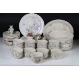 Poole Pottery ' Springtime ' ware comprising 5 Tea Cups, 9 saucers, 5 tea plates, 9 breakfast