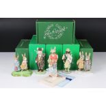 Three John Beswick ' Beatrix Potter ' figures including Peter on his Book (with coa), Two