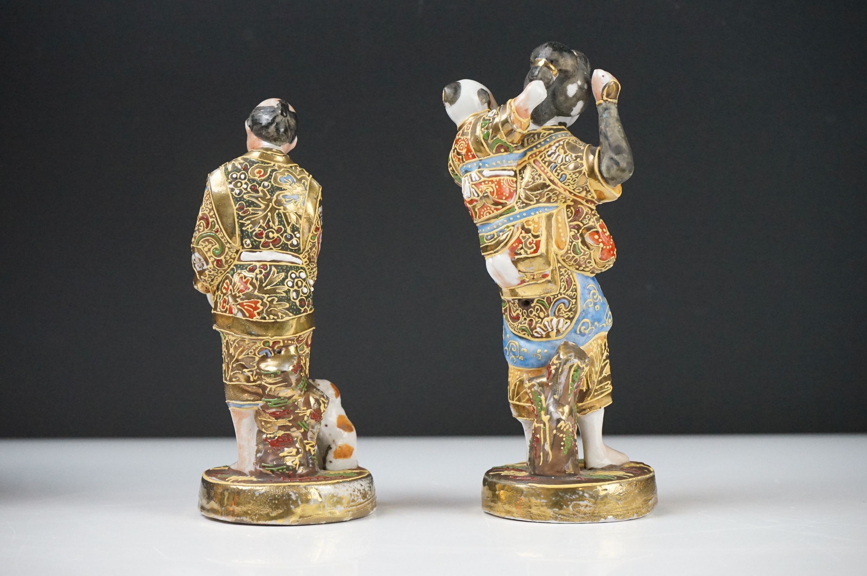 Group of Japanese Ceramics including Satsuma Vase, 16cm high, Two Satsuma Figures and a Small Cup - Image 9 of 19