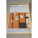 1960's One Sheet Film Poster Harold Hecht's ' Bird Man of Alcatraz ' starring Burt Lancaster,