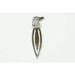 Silver Bookmark with dog finial
