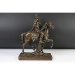 Bronze effect Metal Figure of a Native American on Horseback, 29cm high