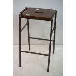 Mid century Metal Framed Laboratory Stool, 64cm high