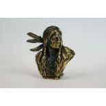 Brass Vesta in the form of a Native American Indian