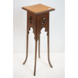 In the manner of Liberty of London, Early 20th century Art Nouveau Oak Square Plant Stand