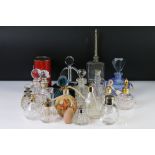 Collection of approximately 17 mainly Glass Perfume Bottles and Atomiser including Victorian with