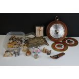 Mixed Collectables including Brass Stamp Holder, Designer Jewellery, Brooch, Wade Whimsies, etc