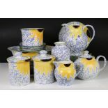 Collection of Poole Pottery ' Vincent Sunflower ' Kitchen ware including 2 lidded storage jars,