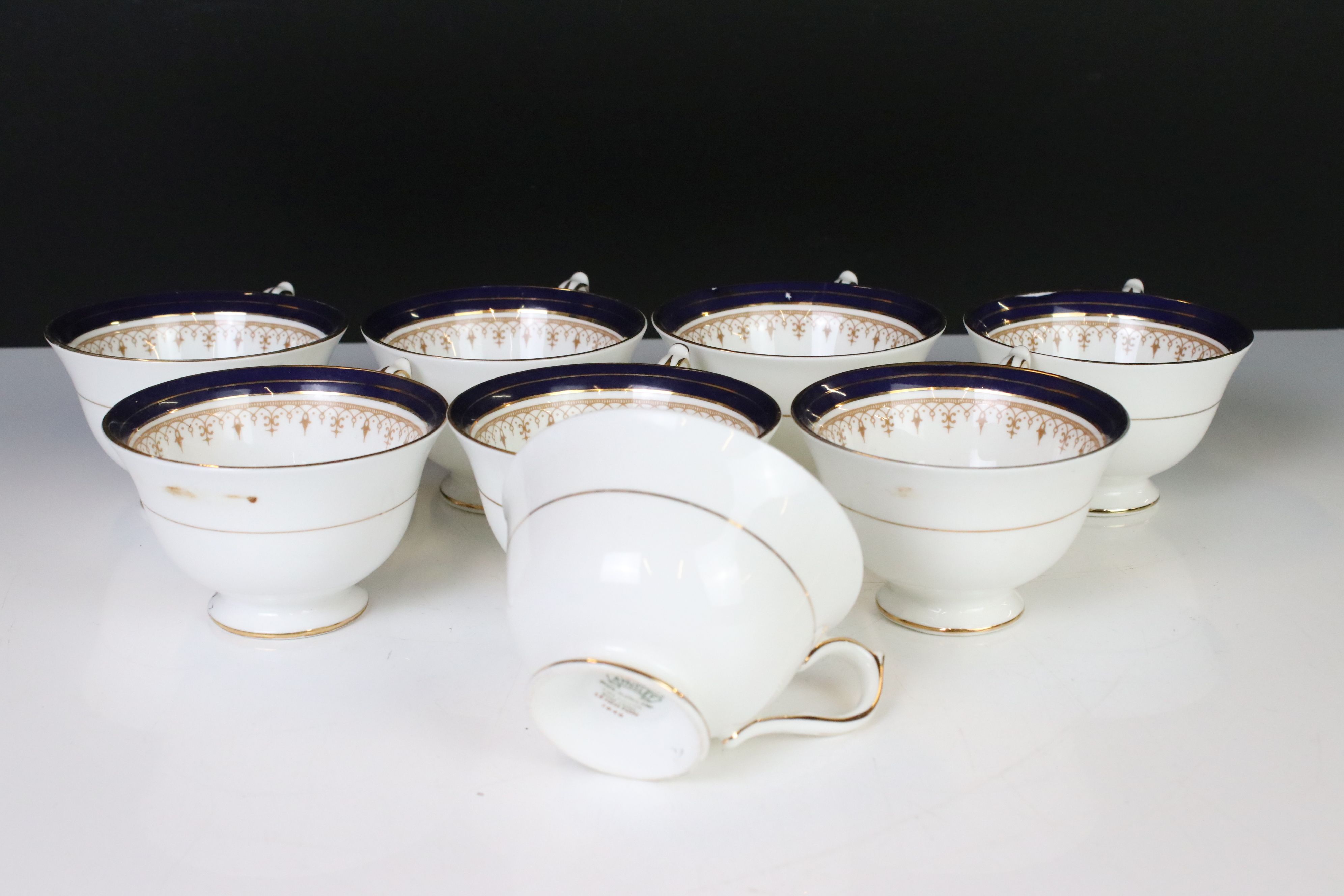 Collection of Aynsley dinner and tea ware in the Leighton pattern including Teapot, 2 soup bowls, - Image 14 of 16