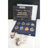 A cased Westminster Mint 'American Legends' Harley Davidson pocket watch collection together with