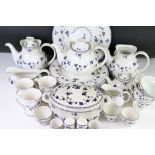 Royal Doulton ' York Town ' Tea and Dinner ware comprising 2 oval dishes, 3 lidded tureens, lidded