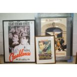 Two Framed and Glazed Reproduction Cinema Posters ' Casablanca ', 80cm x 60cm and ' Corte Marziale '