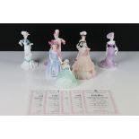 Seven Figurines including Coalport Lady Frances, Lady Rose, Lady Sarah and Lady Lillian (all with