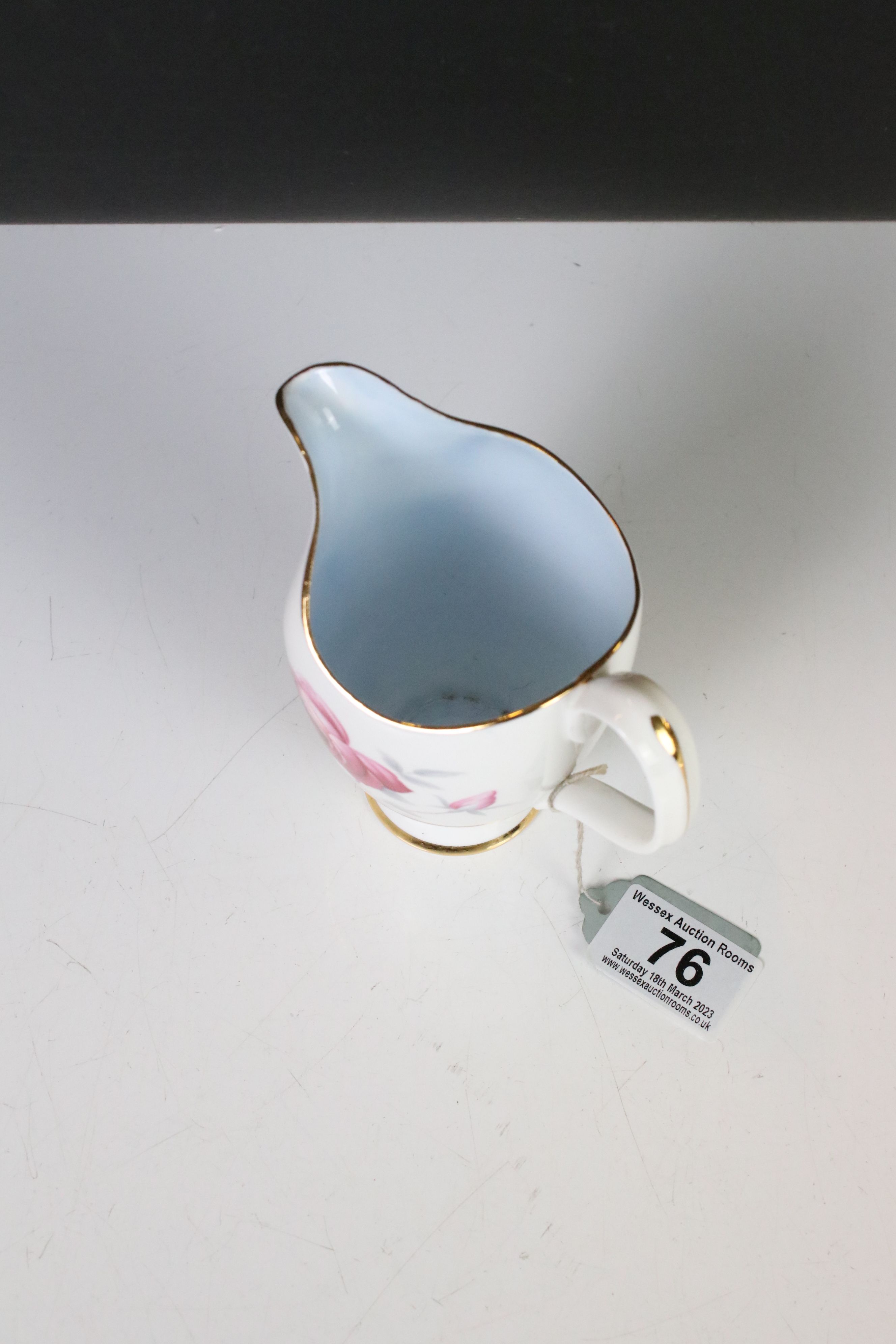 Royal Albert ' Charmaine ' Tea Set comprising Teapot, Milk, Sugar, 6 tea cups, saucers and tea - Image 8 of 11