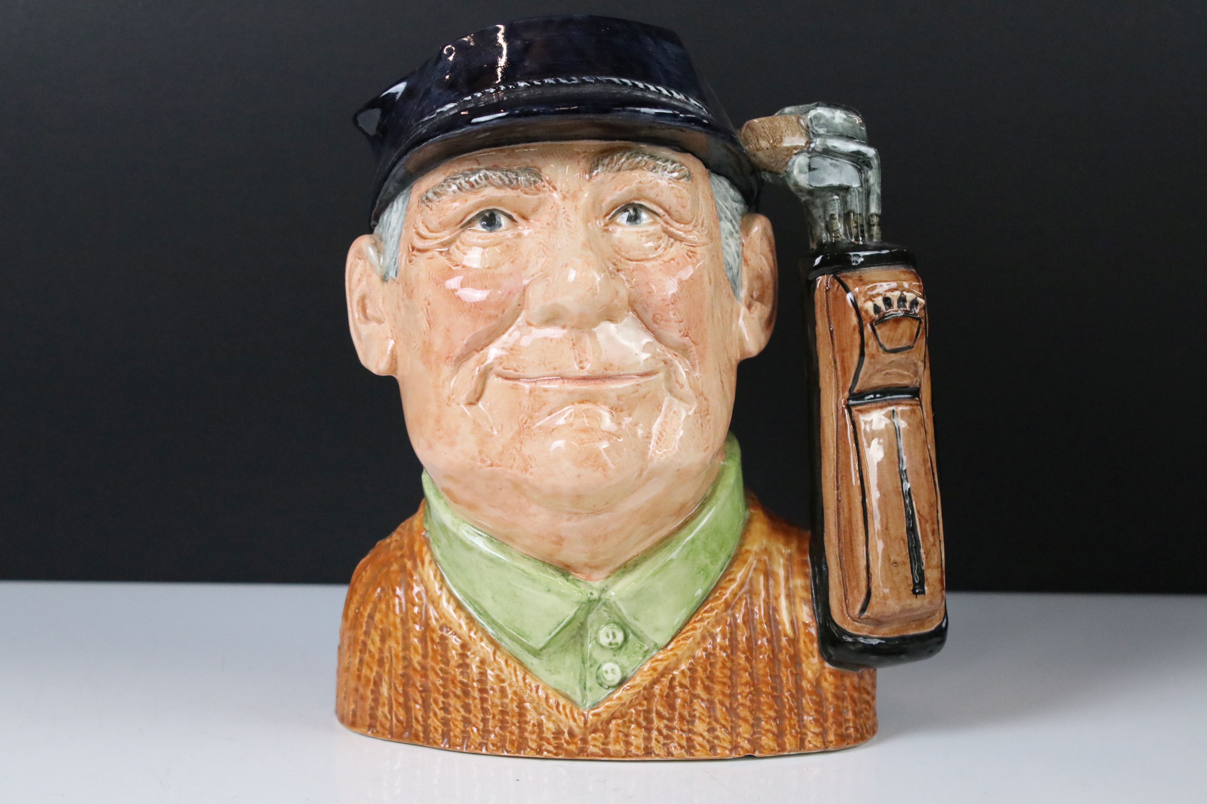 Two Royal Doulton Large Character Jugs including Golfer D6623 and Veteran Motorist D6633, both - Image 5 of 7
