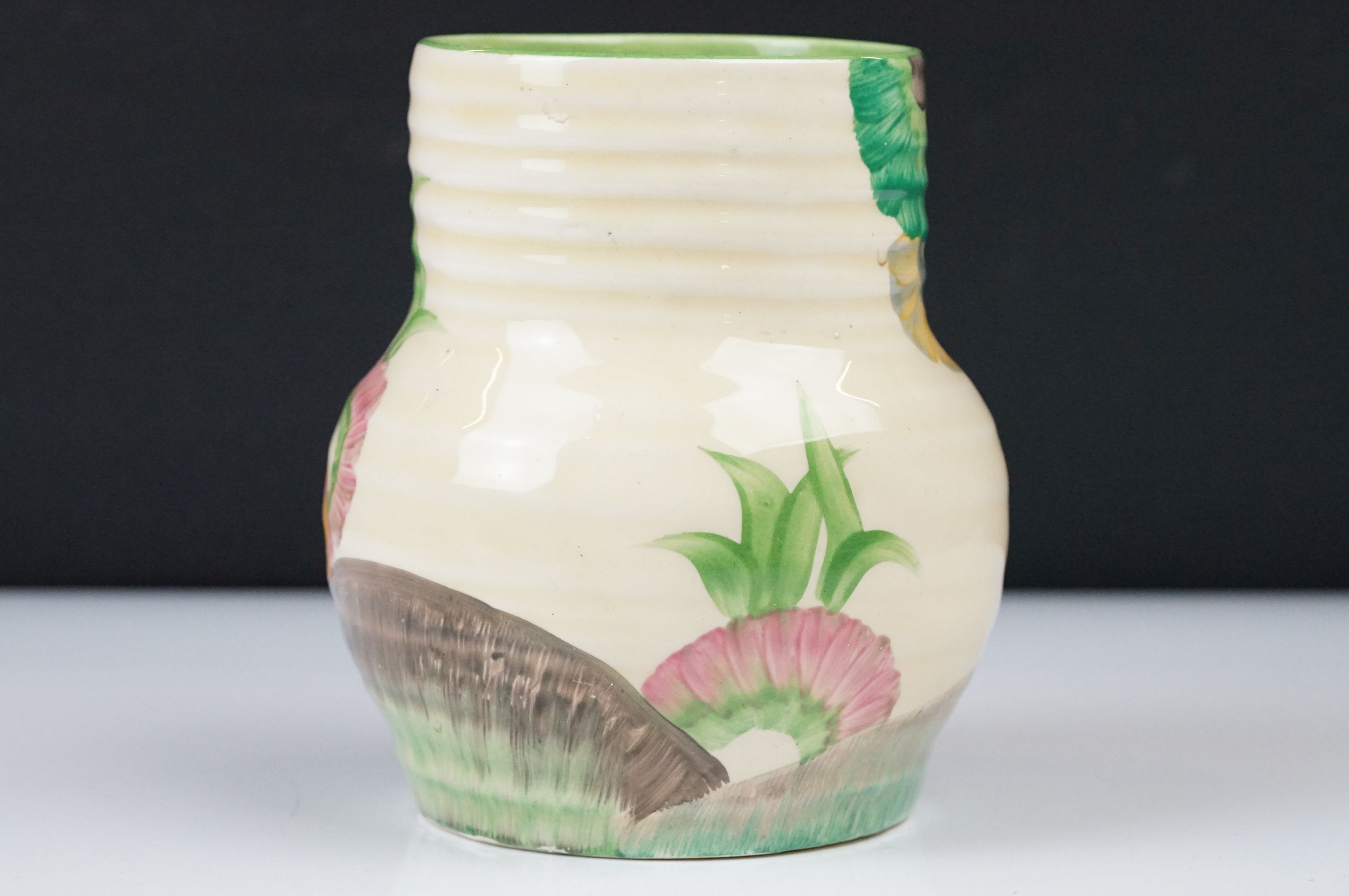 Clarice Cliff Pottery Ribbed Vase in the Viscaria pattern, 12cm high - Image 2 of 8