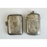 Two Silver Vesta Cases with Birmingham hallmarks