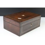 19th century Rosewood Sewing Box