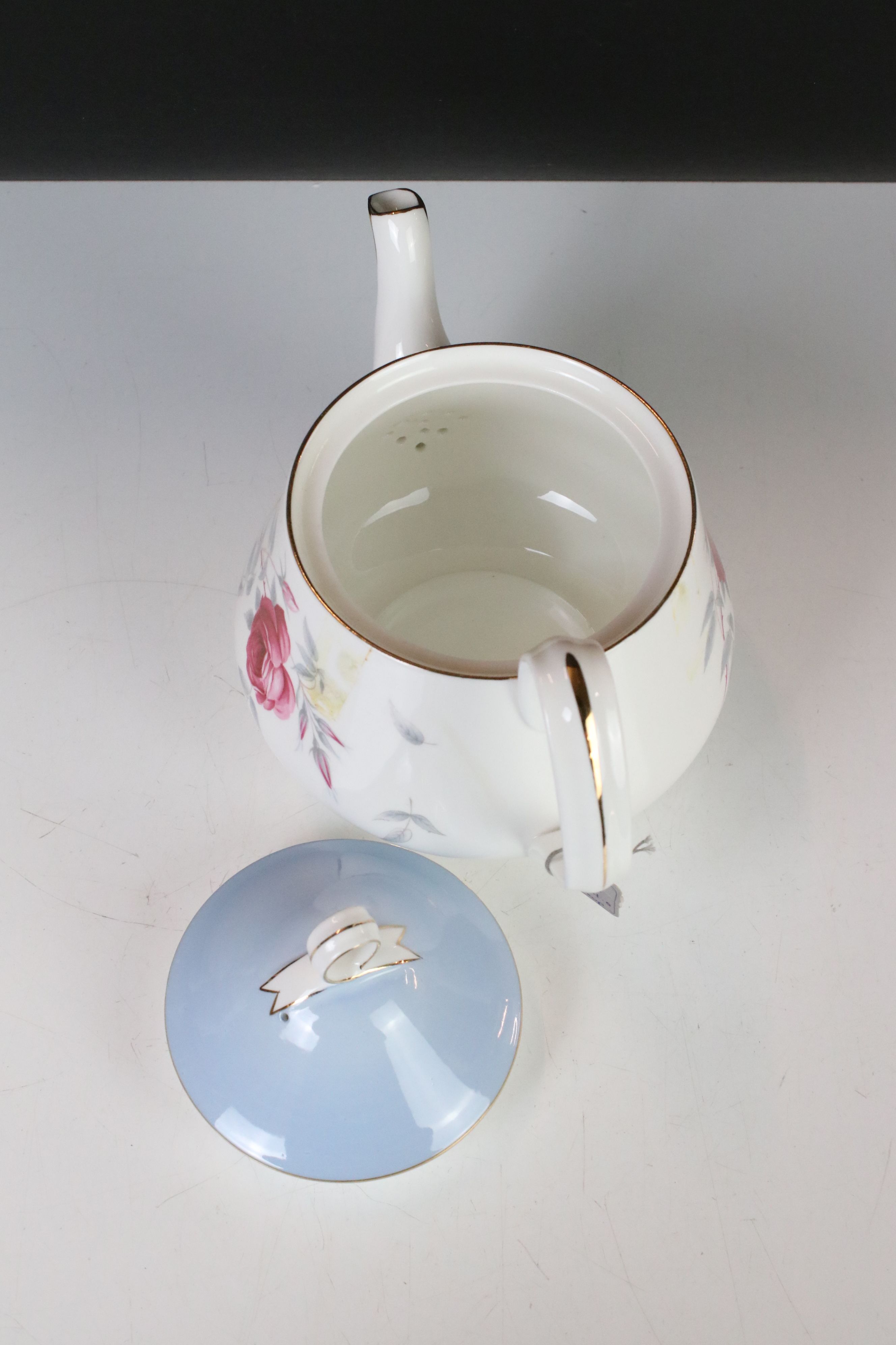 Royal Albert ' Charmaine ' Tea Set comprising Teapot, Milk, Sugar, 6 tea cups, saucers and tea - Image 6 of 11
