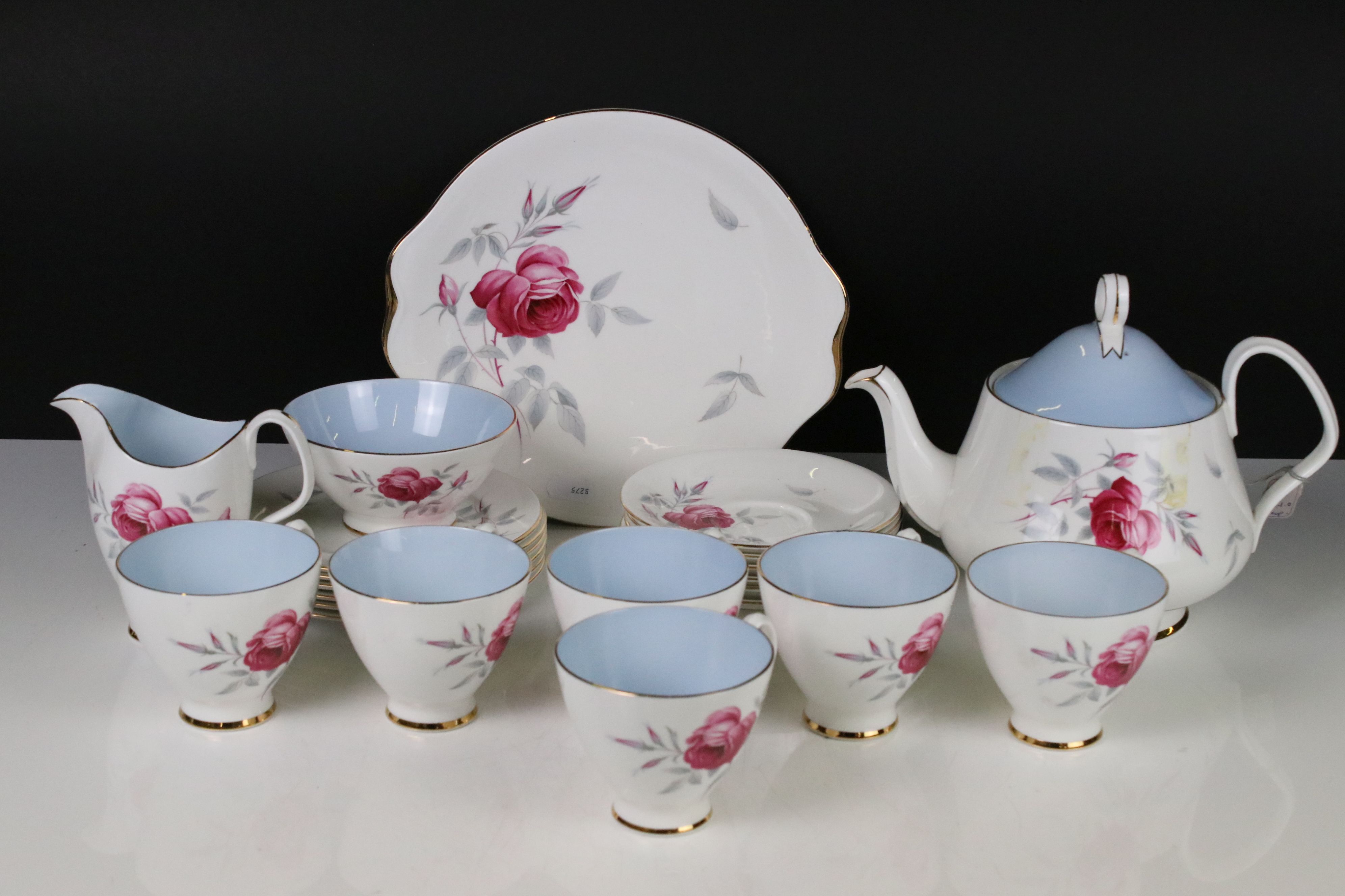 Royal Albert ' Charmaine ' Tea Set comprising Teapot, Milk, Sugar, 6 tea cups, saucers and tea