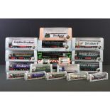 14 Boxed / cased Oxford Haulage Eddie Stobart diecast models plus 2 x cased Oxford Omnibus, a