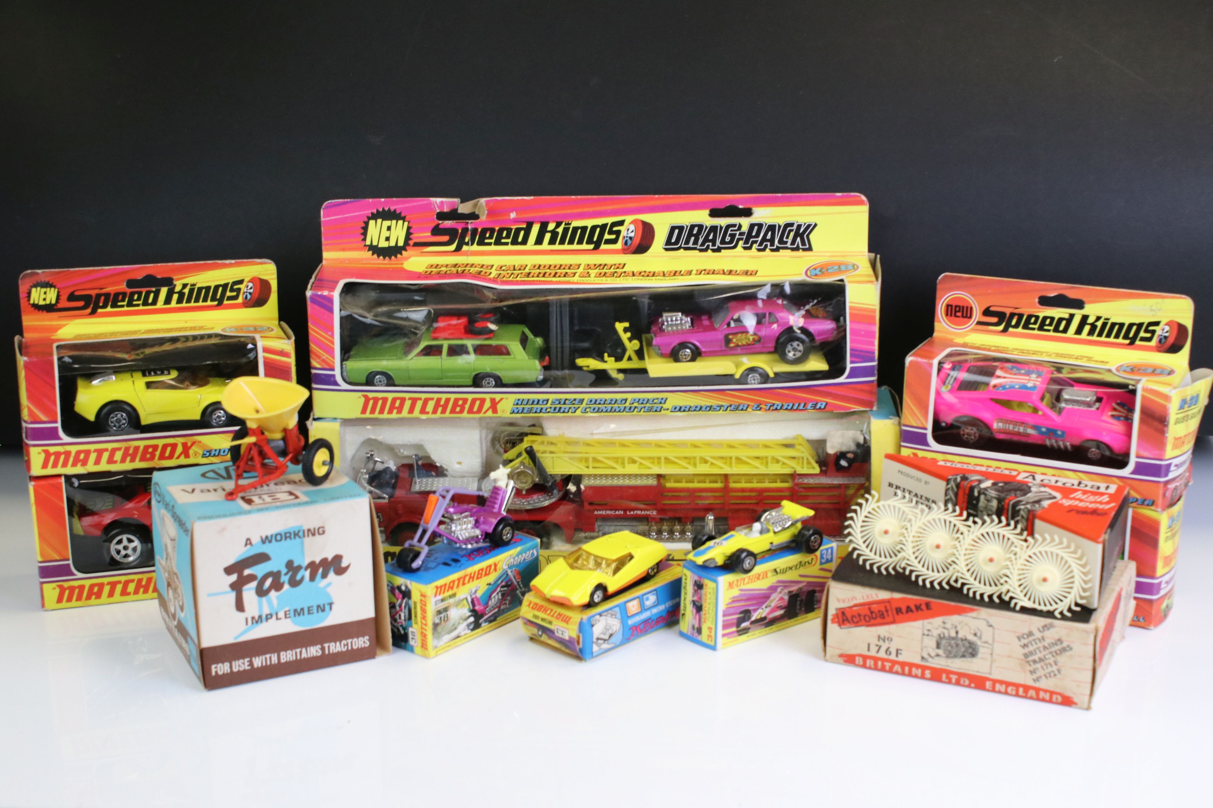 11 Boxed diecast models to include 5 x Matchbox Speed Kings (K-28 King Size Drag-Pack Mercury