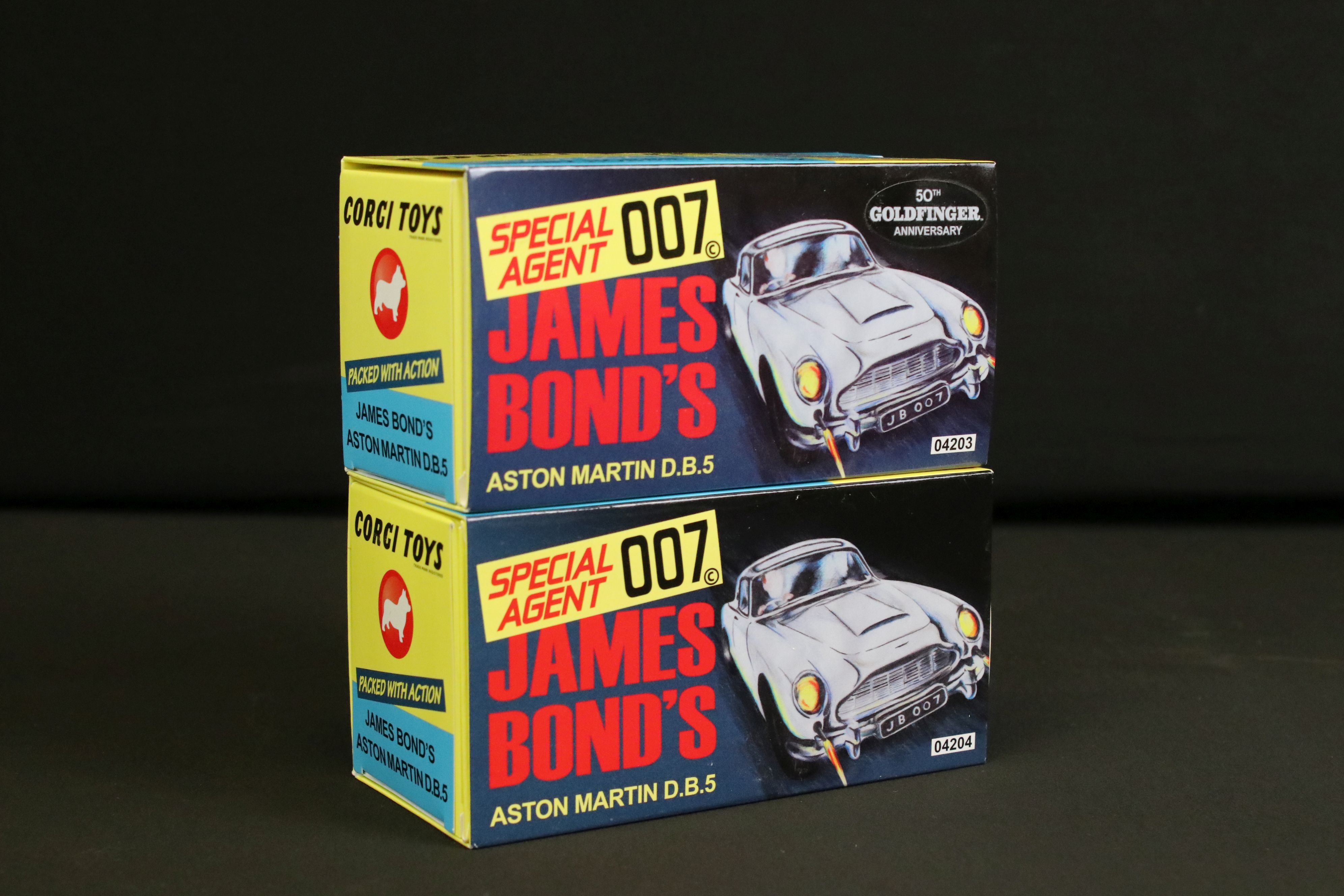 Three boxed Hornby Corgi James Bond diecast models to include 2 x 04203 Aston Martin DB5 and a - Image 5 of 8