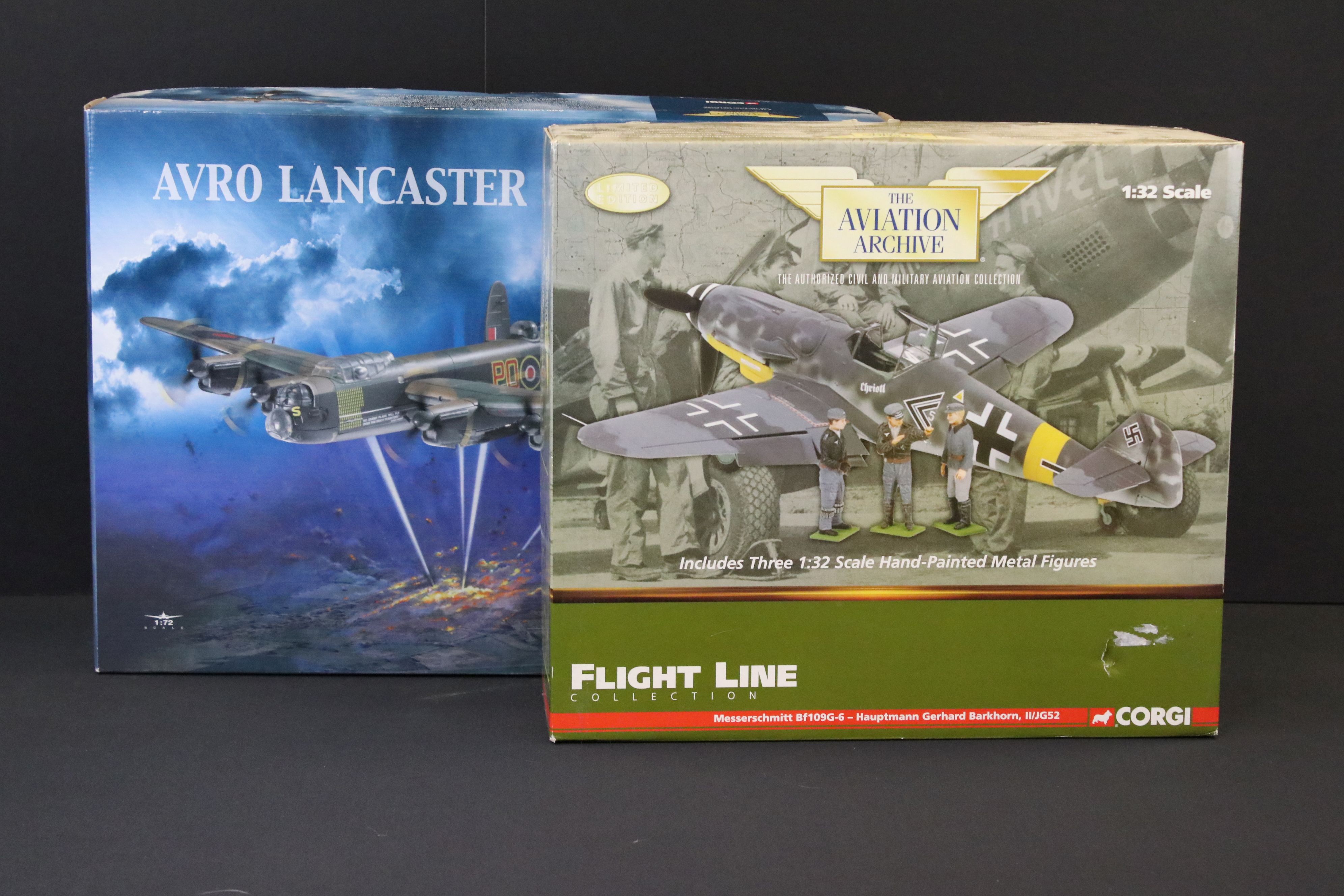 Two Boxed Corgi Aviation Archive diecast models to include 1:32 scale Flight Line Collection US34903