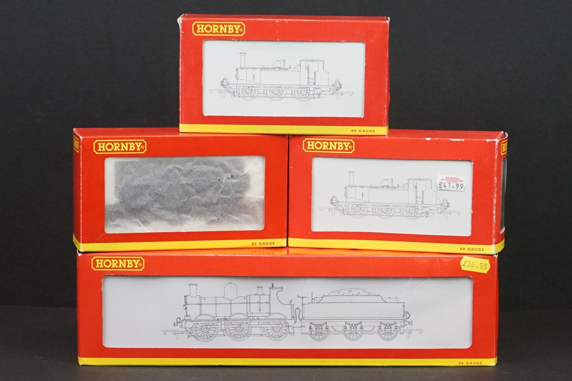 Four boxed Hornby OO gauge locomotives to include R2064A GWR 0-6-0 Dean Goods Locomotive 2322, R2328