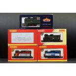 Five boxed OO gauge locomotives to include 4 x Hornby (R2773 BR Industrial 0-4-0 No 7, R2597 Class