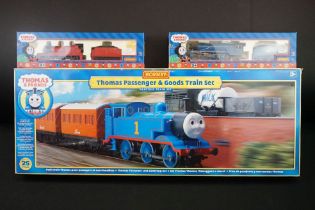 Two boxed Hornby OO gauge Thomas & Friends to include R852 James the red engine and R383 Gordon