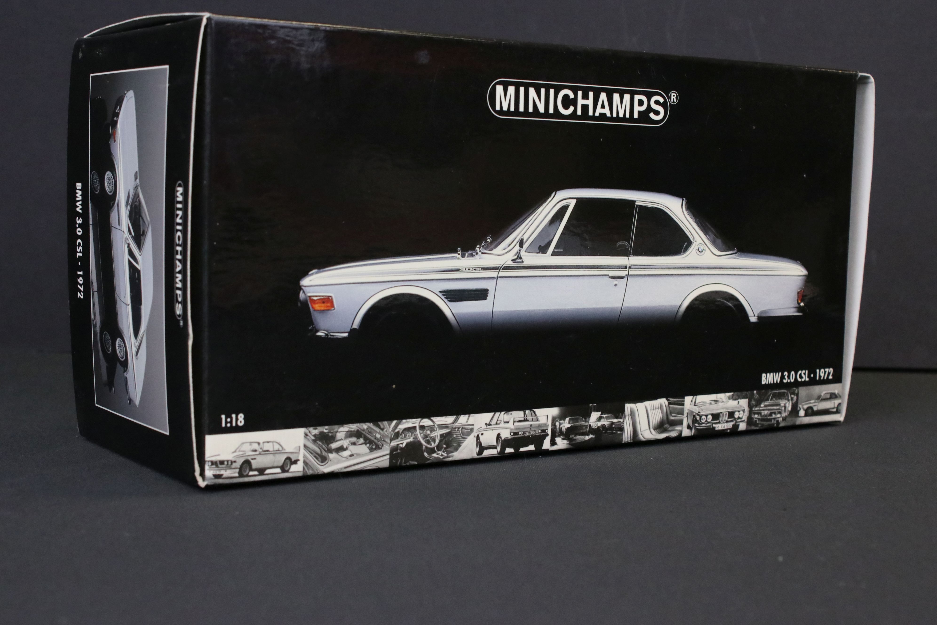 Two boxed Pauls Model Art MiniChamps 1/18 diecast models to include 180029020 BMW 3.0 CSL 1972 - Image 10 of 17