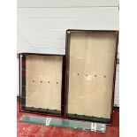 Two model display cabinets with glass shelving