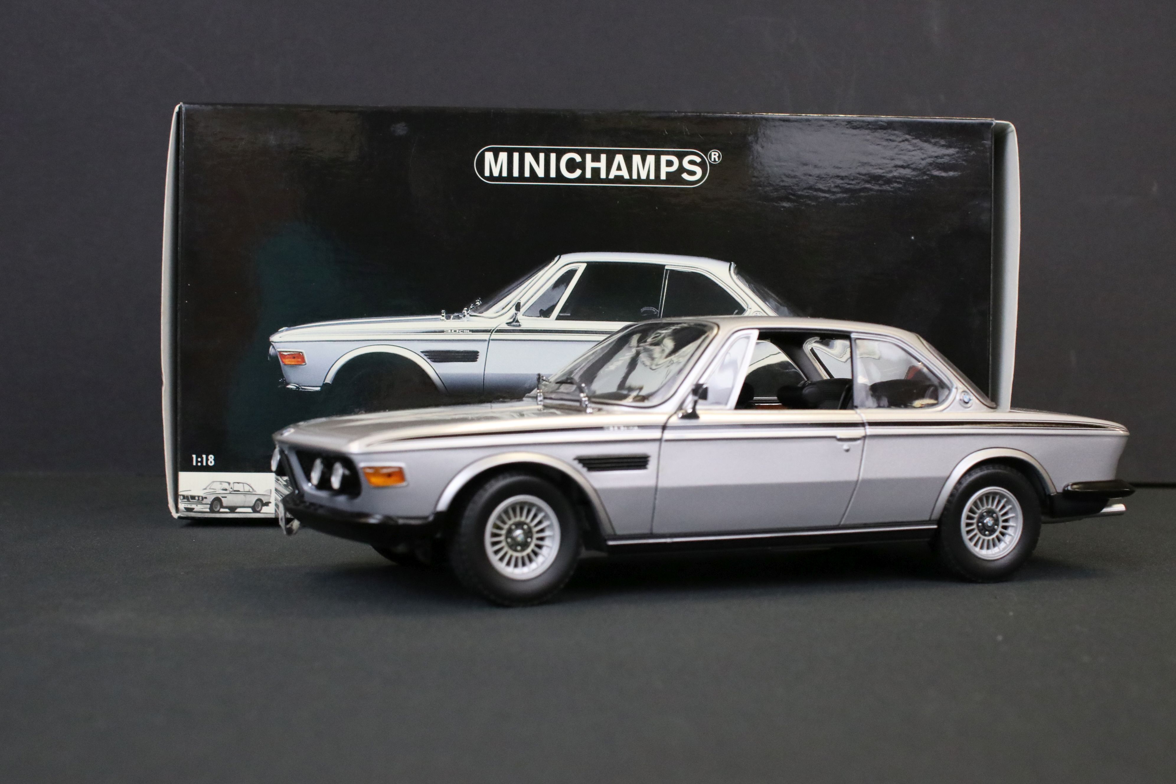 Two boxed Pauls Model Art MiniChamps 1/18 diecast models to include 180029020 BMW 3.0 CSL 1972 - Image 12 of 17