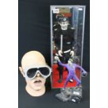 Cased Gerry Anderson Captain Scarlet Captain Black figure 54cm tall in a Perspex case along with The