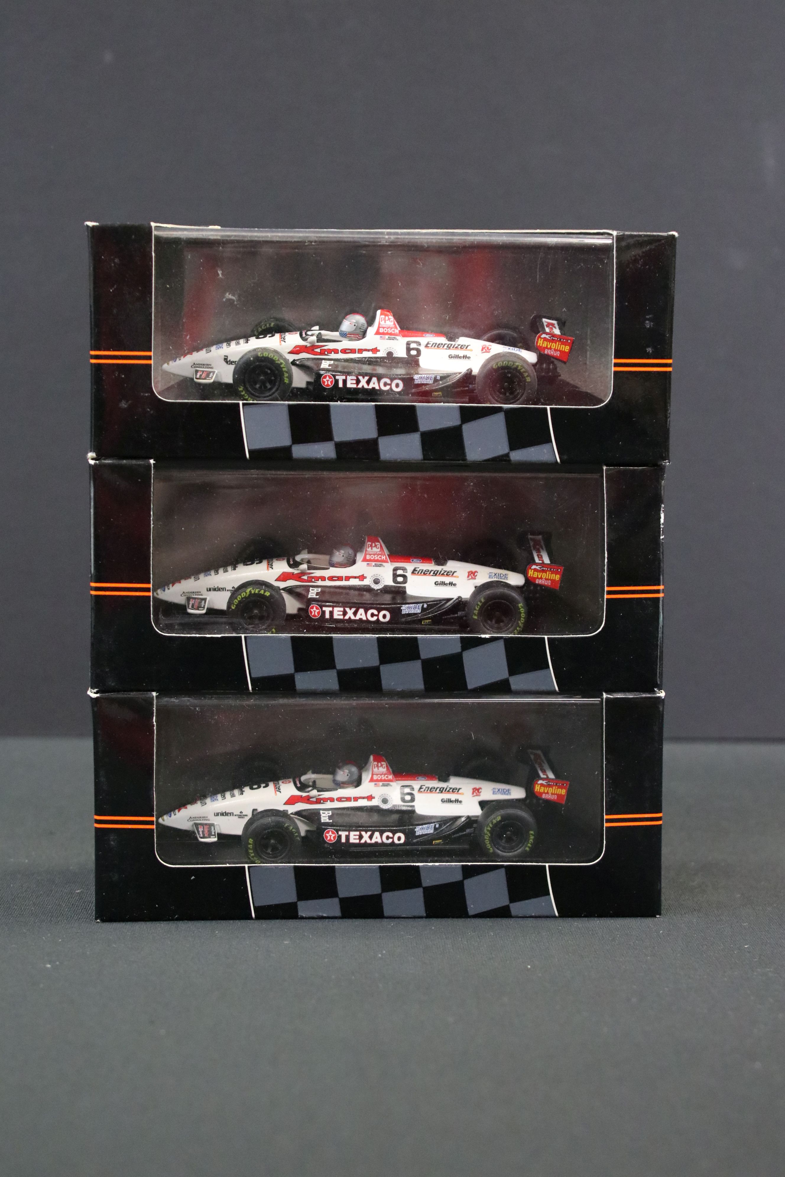 Eight cased Onyx Indy Car Collection diecast model racing cars together with a Paul's Model Art - Image 4 of 4