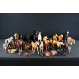 Collection of 34 various plastic horse models, mainly unmarked examples of various sizes (two boxes)