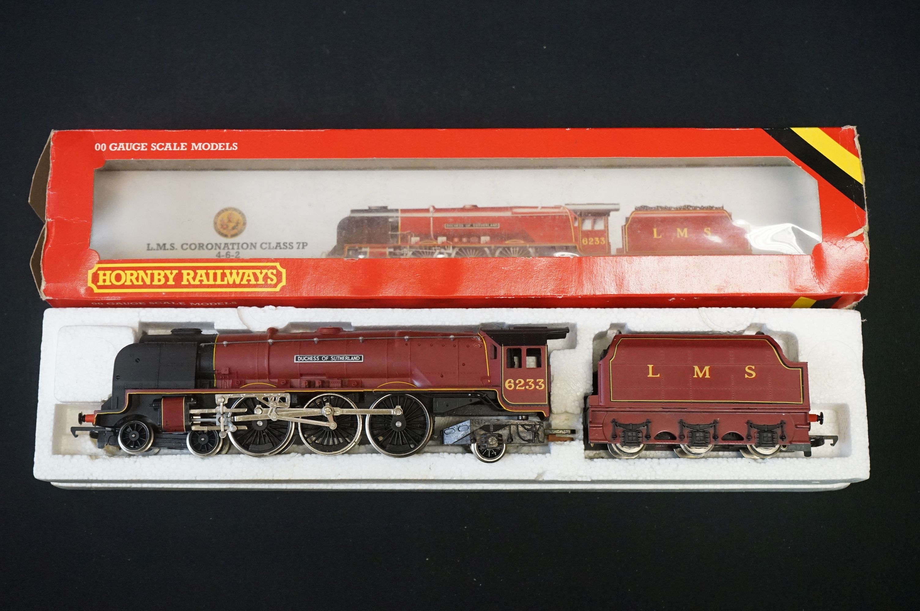 Boxed Hornby OO gauge LMS Coronation Class 7P 4-6-2 Duchess of Sutherland locomotive (box missing - Image 4 of 6